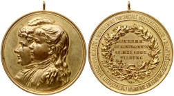Netherlands Medal 1895 on ​​the homage of Tilburg Queens Emma and Wilhelmina