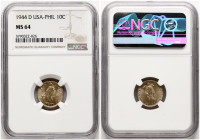 Philippines 10 Centavos 1944 D NGC MS 64