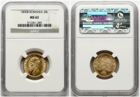Romania 20 Lei 1890 B NGC MS 62