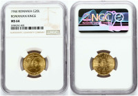Romania 20 Lei 1944 Romanian Kings NGC MS 64