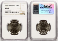 Romania 100 Lei 1944 NGC MS 62