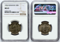 Romania 50 Bani 1956 NGC MS 63