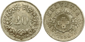 Switzerland 20 Rappen 1850 BB