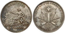 Switzerland 5 Francs 1863 Neuchatel Shooting Festival