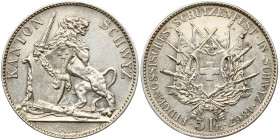 Switzerland 5 Francs 1867 Schwyz Shooting Festival
