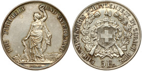 Switzerland 5 Francs 1872 Zurich Shooting Festival