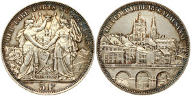 Switzerland 5 Francs 1876 Lausanne Shooting Festival