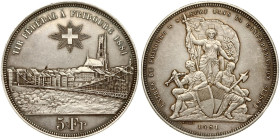 Switzerland 5 Francs 1881 Fribourg Shooting Festival