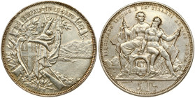Switzerland 5 Francs 1883 Lugano Shooting Festival