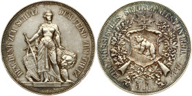 Switzerland 5 Francs 1885 Bern Shooting Festival