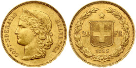 Switzerland 20 Francs 1895 B Libertas