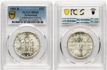Switzerland 5 Francs ND (1941) B Anniversary of the Confederation PCGS MS 65
