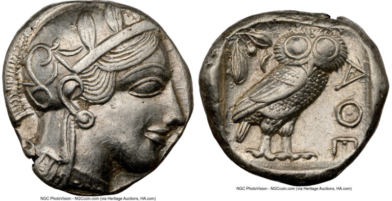 ATTICA. Athens. Ca. 440-404 BC. AR tetradrachm (24mm, 17.20 gm, 4h). NGC AU 5/5 ...