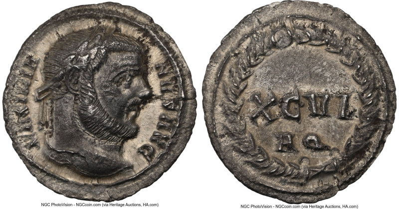 Maximian (AD 286-310). AR argenteus (18mm, 2.99 gm, 6h). NGC AU 5/5 - 2/5. Aquil...