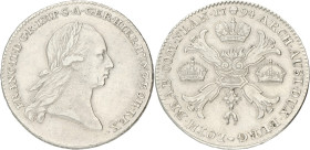 Kronenthaler. Brabant. Brussel. Frans II. 1794. XF

Vanhoudt 891. Ar. 29,5 g.