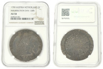 Zilveren leeuw. Verenigde Belgische Staten. 1790. AU 58.

NGC graded: 6648532-003. Vanhoudt 870. 32,78 g.