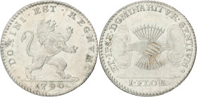 Florin of Gulden - Et Ipse Dominabitvr Gentivm. Verenigde Belgische Staten. 1790. XF.

Vanhoudt 867. Ar. 9,36 g.
