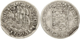 Scheepjesschelling van 6 stuiver - Error strike. Enkhuizen. 1678. VF +.

CNM 2.15.8. 3,1 g.