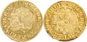 Rijder Goudgulden. Gelderland. Karel van Egmond. ND (1492 - 1538). VF.

Cleaned. Fr. 68. 3,21 g.