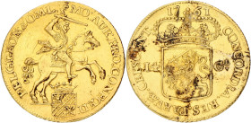 Gouden rijder van 14 gulden. Groningen. 1761. VF / XF.

Ex Mounted. CNM 2.20.6. Delm. 737. 9,8 g.