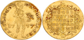Gouden dukaat. Holland. 1777. VF.

Ex Mounted. CNM 2.28.54. Delm. 775. 3,5 g.