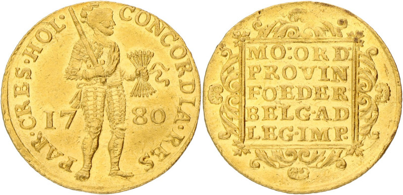 Gouden dukaat. Holland. 1780. XF -.

CNM 2.28.54. Delm. 775. 3,4 g.
