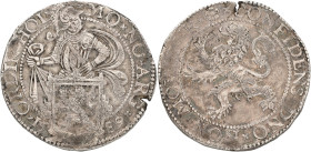 Leeuwendaalder op Hollandse muntvoet. Holland. 1589. VF.

CNM 2.28.66. Delm. 831. 26,96 g.