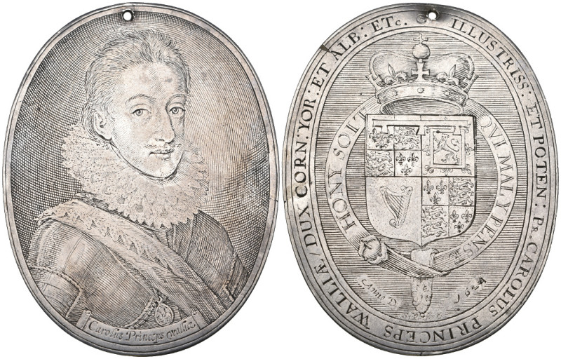James I, Charles, Prince of Wales, oval portrait medal, in silver, by Simon de P...