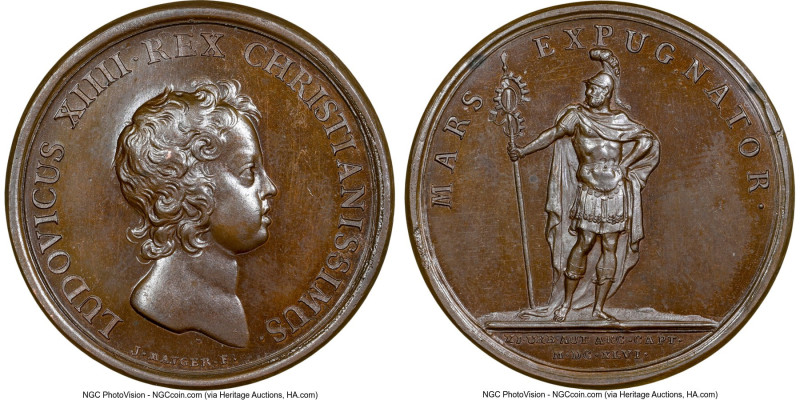 Louis XIV bronze "Capture of 11 Cities" Medal 1646-Dated MS66 Brown NGC, Divo-23...