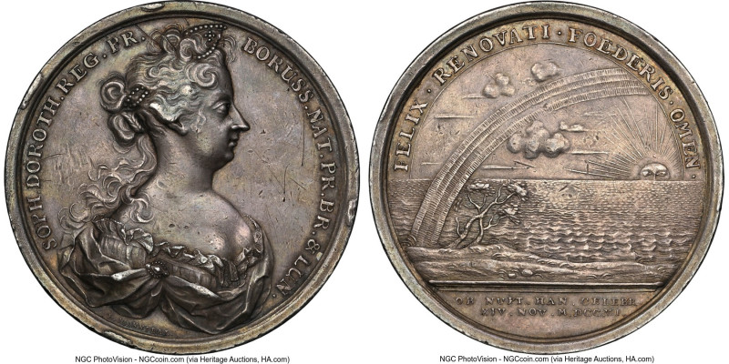 Friedrich I silver "Marriage of Sophia Dorothea and Prince Friedrich Wilhelm" Me...