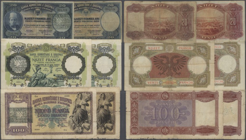 Albania: set with 6 Banknotes Banka Kombëtare e Shqipnis / Banca Nazionale d'Alb...
