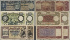 Albania: set with 6 Banknotes Banka Kombëtare e Shqipnis / Banca Nazionale d'Albania, including 20, 20, 100 Franga ND(1926) and Banka e Shtetit Shqipt...