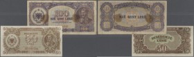 Albania: set of 2 notes containing 50 Leke 1947 P. 20 (VF-) and 100 Leke 1947 P. 21 (F- to F). (2 pcs)