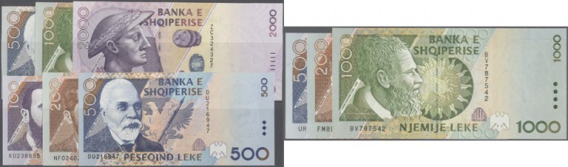 Albania: set of 9 different notes containing 100,200,500 and 1000 Leke 1996 P. 6...