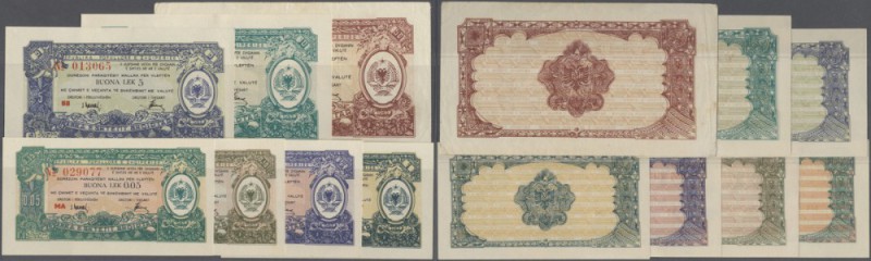 Albania: set of 7 different notes ”Foreign Exchange Certificate” containing 0,05...