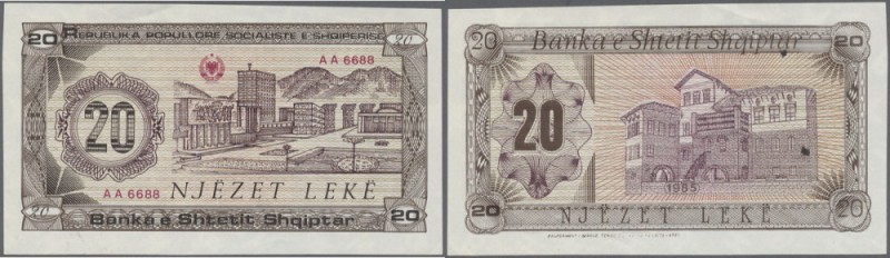 Albania: 20 Leke ND P. NL, unissued banknote project with regular serial number,...