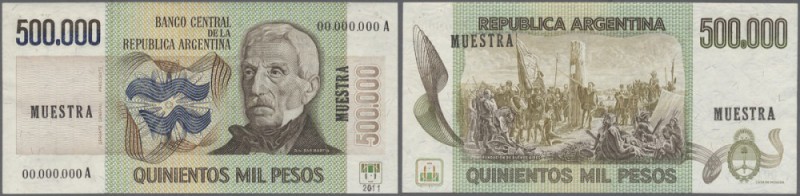 Argentina: 500.000 Pesos ND(1976-83) SPECIMEN P. 309s, 3 pinholes at upper right...