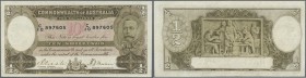 Australia: 10 Shillings ND(1933) P. 19, very great condition for this rare type of note, the note has 4 light vertical folds, every corner is folded, ...
