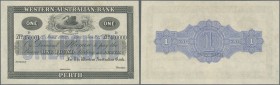 Australia: 1 Pound 1900 Western Australian Bank SPECIMEN with ”Specimen” perforation, specimen serial numbers 350001-400000. This type of note as Spec...