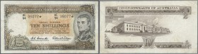 Australia: 10 Shillings 1961 ”STAR NOTE” (Replacement), signed Coombs-Wilson, plus Coombs as Gouvernor Reserve Bank, center fold, pressed, light verti...