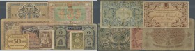 Azerbaijan: City Government of Baku set with 8 Banknotes 5, 15, 50 Kopeks, 1, 3, 5, 10 and 25 Rubles 1918, P.S721-S728b, most of them in used conditio...