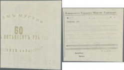 Azerbaijan: Mugan Republic 50 Rubles 1918, P.NL, vertical bend at center and minor creases in the paper. Condition: VF+