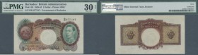 Barbados: 1 Dollar ND(1939-43) P. 2b, nice original colors and great condition for this type of note, PMG graded 30 VF NET ”Minor internal tears, Eras...