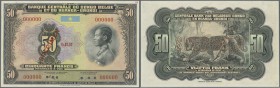 Belgian Congo: 50 Francs 1952 Specimen P. 24s, in condition: UNC.