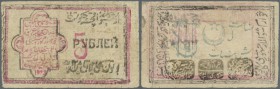 Uzbekistan: Khorezm People's Soviet Republic, 5 = 50.000 Rubles 1922, P.S1101, some small tears at lower margin, stains and folds. Condition: F-