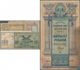 Uzbekistan: Turkestan District, temporary credit notes, set with 6 Banknotes 50 - 5000 Rubles 1919/20, P.S1169-S1174, 100 Rubles in excellent conditio...