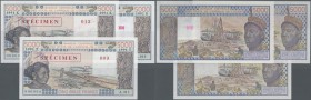 West African States: set of 3 different SPECIMEN notes 5000 Francs 1991 with issues for Benin (B), Senegal (K) and Togo (T), P. 208Bs, 708Ks, 808Ts, a...