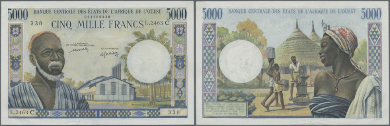West African States: 5000 Francs ND(1961-65), letter ”C” for Burkina Faso, signa...