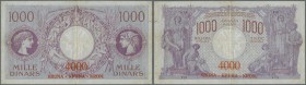 Yugoslavia: 1000 Dinara = 4000 Kronen ND(1919), P.20, small repaired tear at left border, tiny pinhole at upper right margin and tiny hole at center, ...