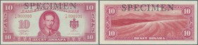 Yugoslavia: not issued Banknote 10 Dinara series 1943 Specimen, P.35Bs, in perfect UNC condition. Extremely Rare! Condition: UNC.